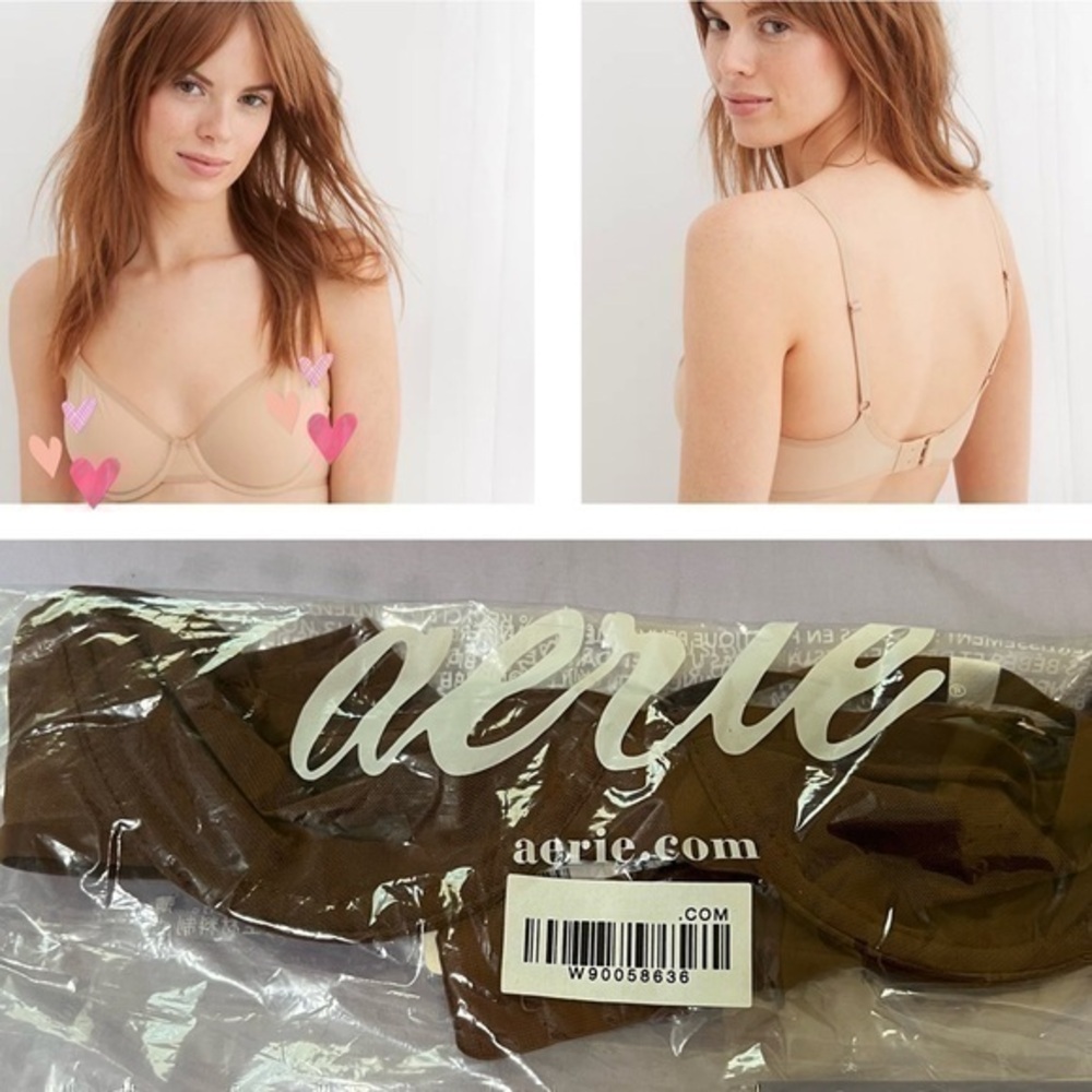 Aerie SMOOTHEZ Brown Mesh Unlined Underwire Balconette Bra